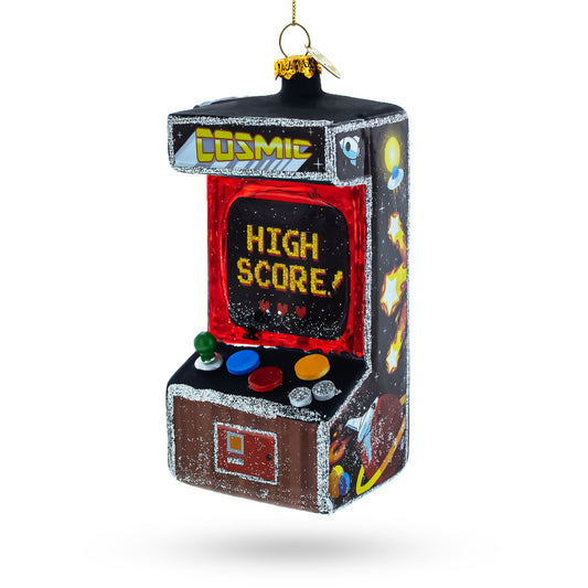 Arcade Game Machine Glass Christmas Ornament