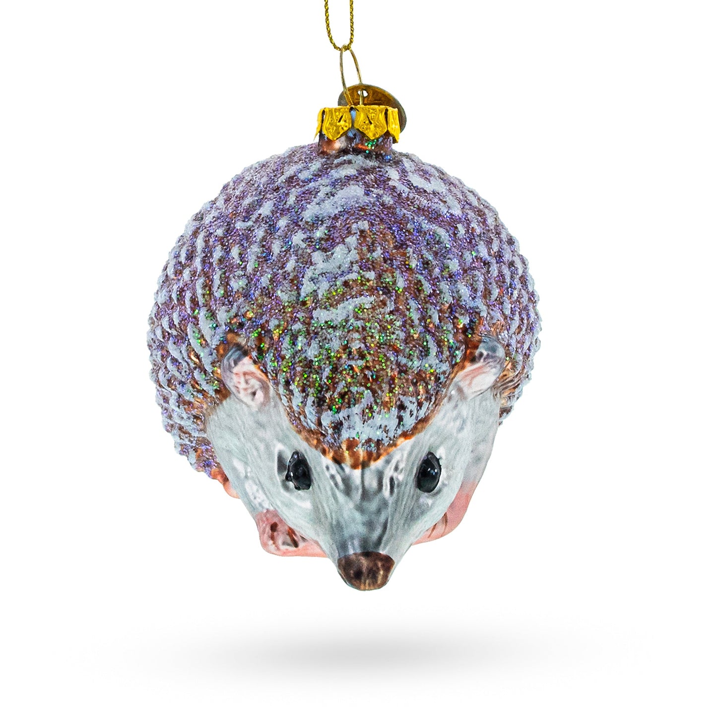 Sparkling Hedgehog Glass Christmas Ornament