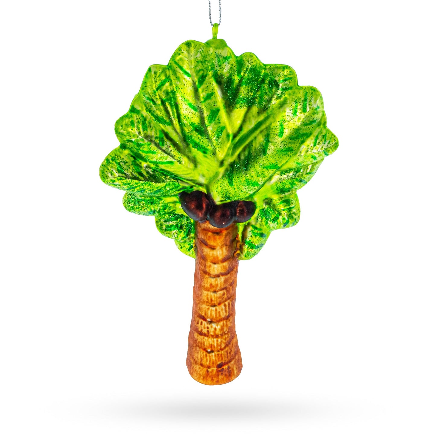 Tropical Coconut Tree Glass Christmas Ornament