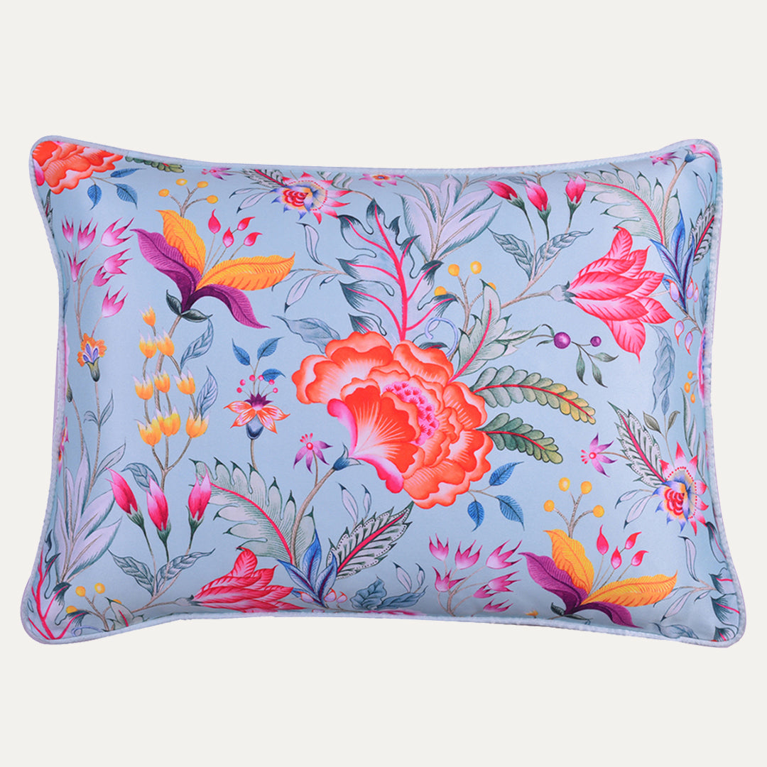 Floral Throw Pillow Cover - Blue 14x20 Pillow Case | Decorative Cushion Cover