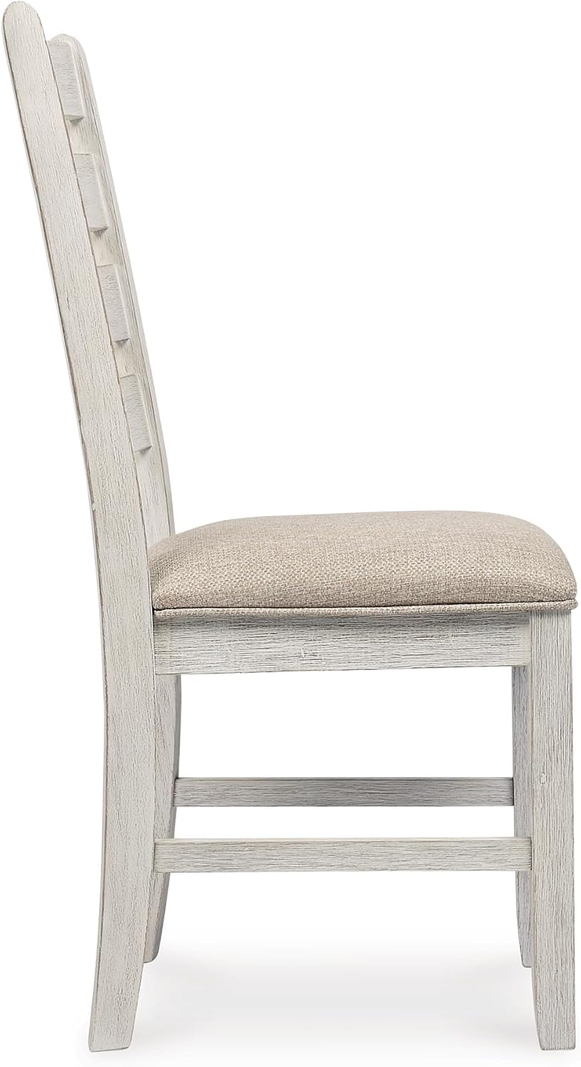 Dining Room Chair Set Of 2 Whitewash Finish Upholstered