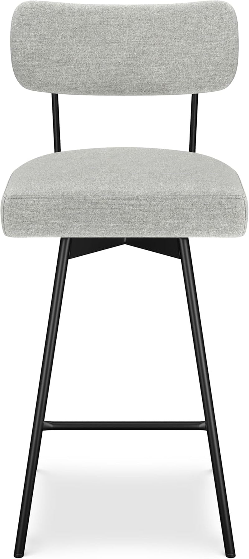 Giselle Swivel Bar Stools Set 2 29 Inch Upholstered Light Grey