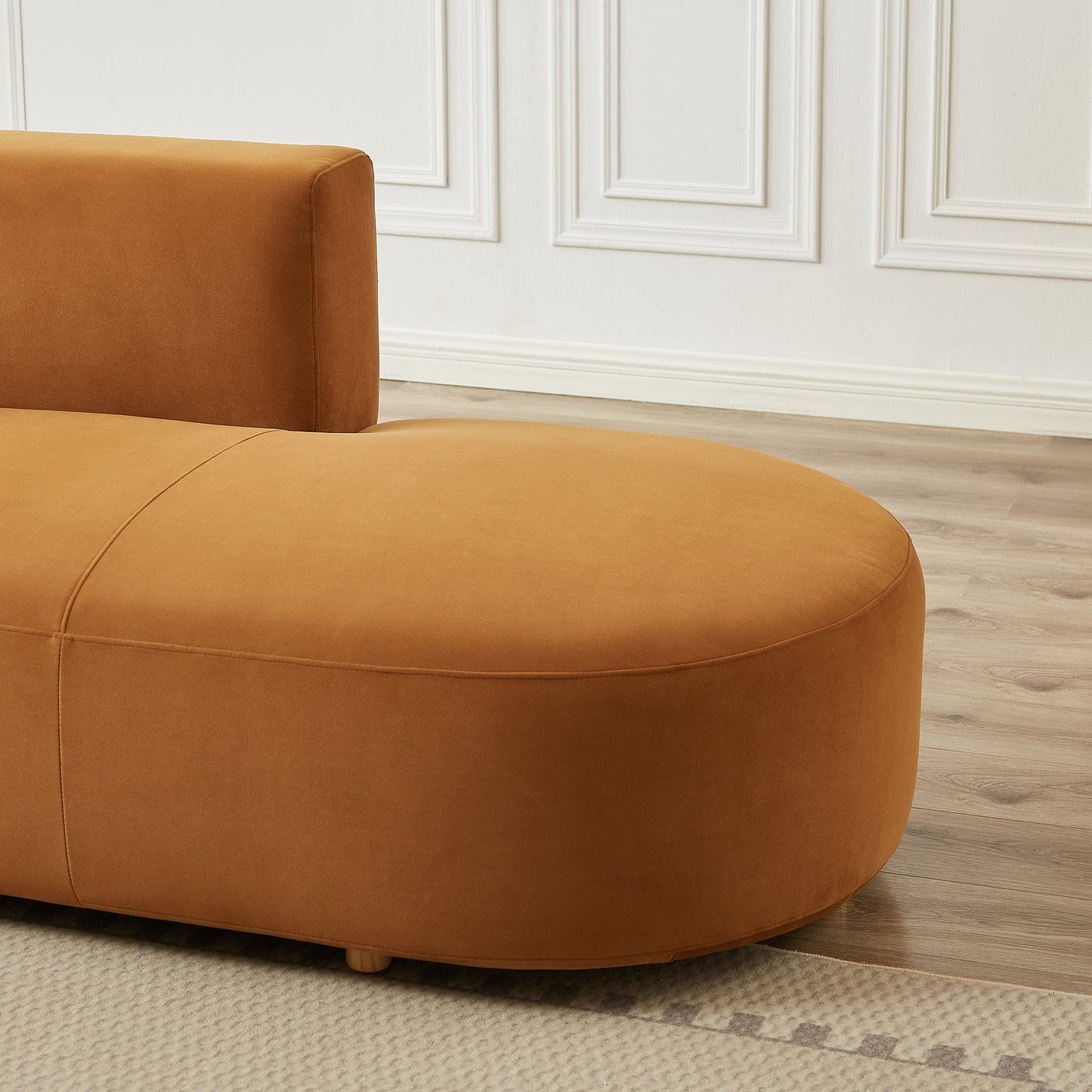 Orby Velvet Sectional Sofa - Left Facing