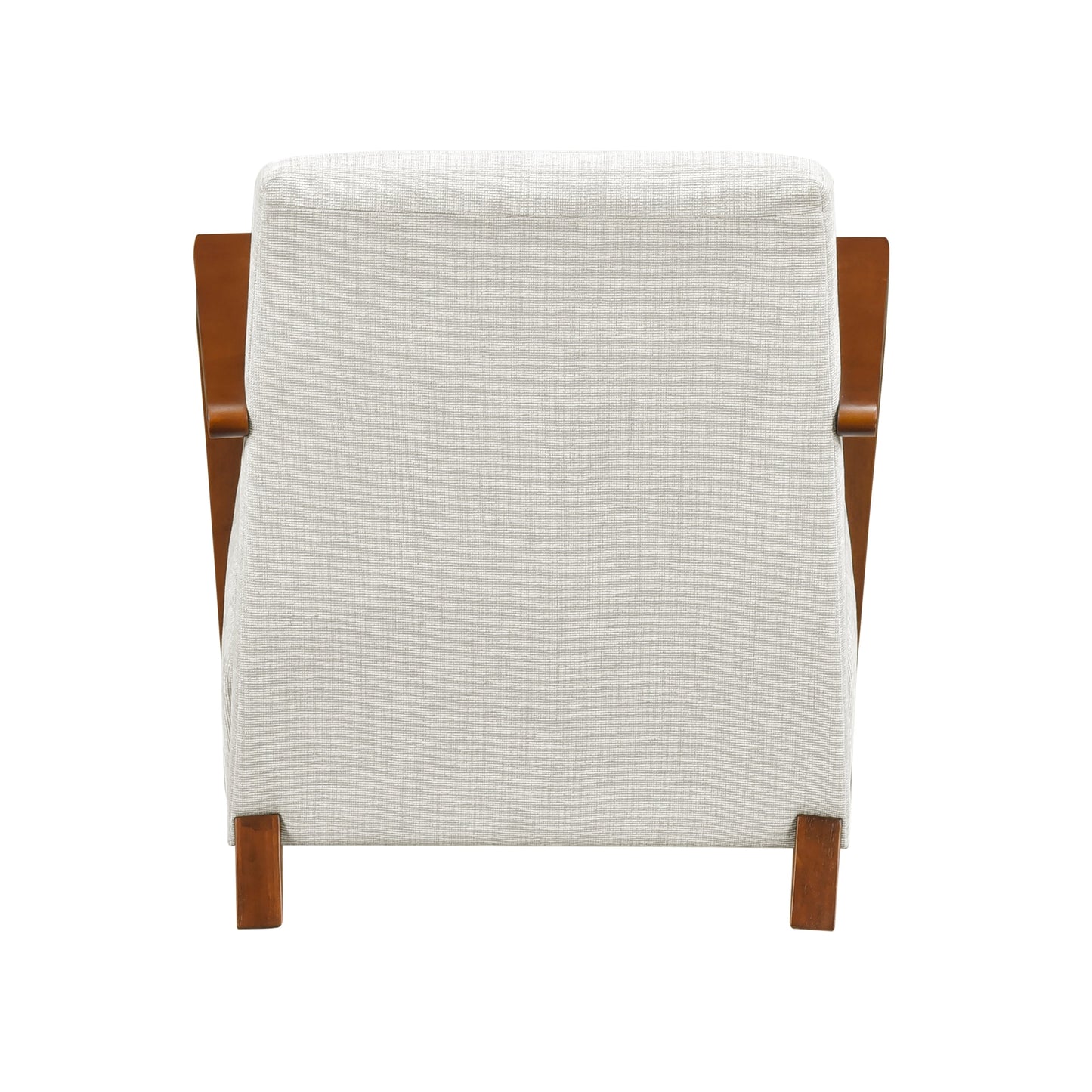 Ultra-Modern Accent Chair Beige Fabric Foam Seat Cushion Solid Wood Luxury Living Room Furniture 1pc