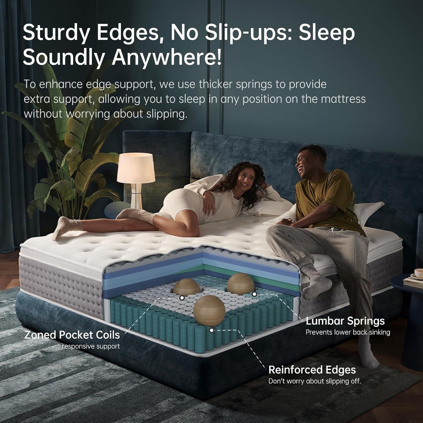King Size Memory Foam Hybrid Mattress Fiberglass Free