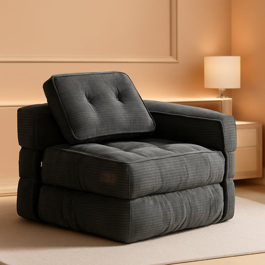 L Shaped Folding Sofa Bed Grey Convertible Sleeper Sofa