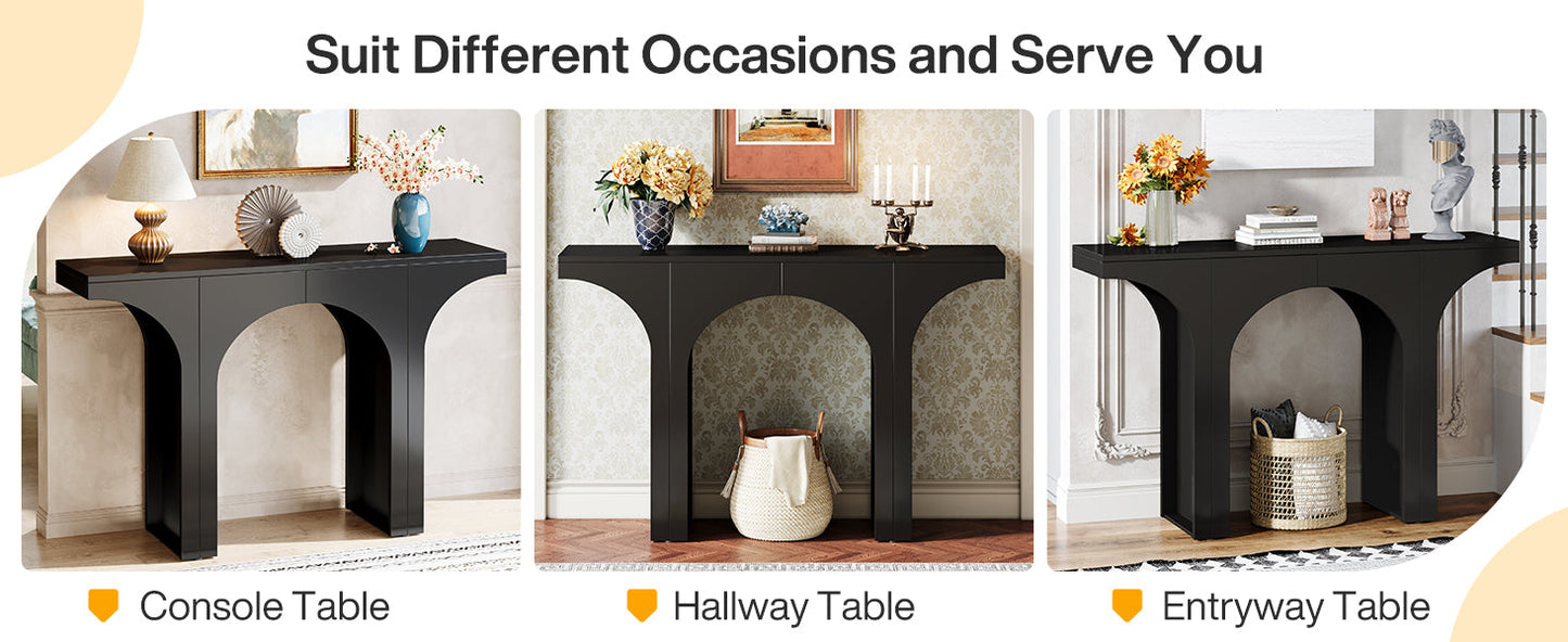 47-Inch Modern Black Console Table