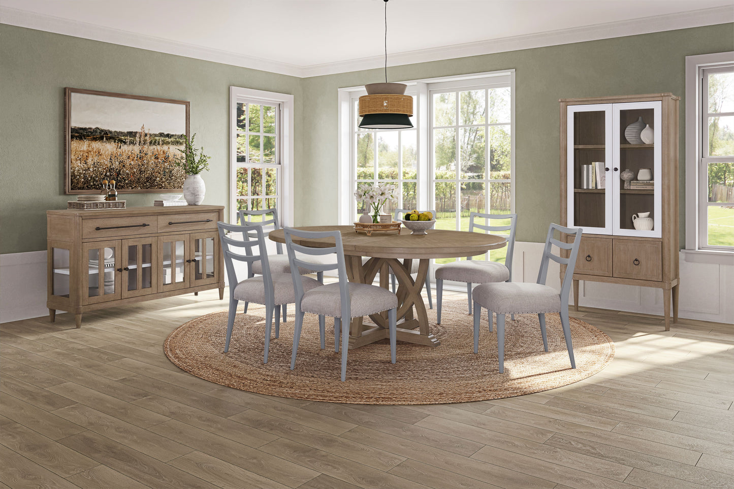 54" Round Dining Table with 18" Removable Leaf