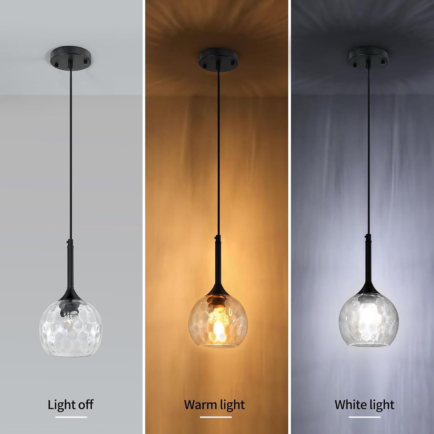 Hammered Glass Pendant Light