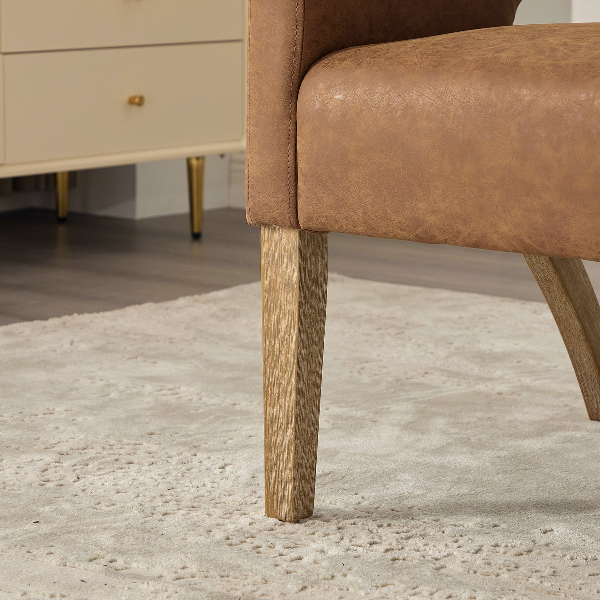 Modern Upholstered PU Open Back Accent Armchair