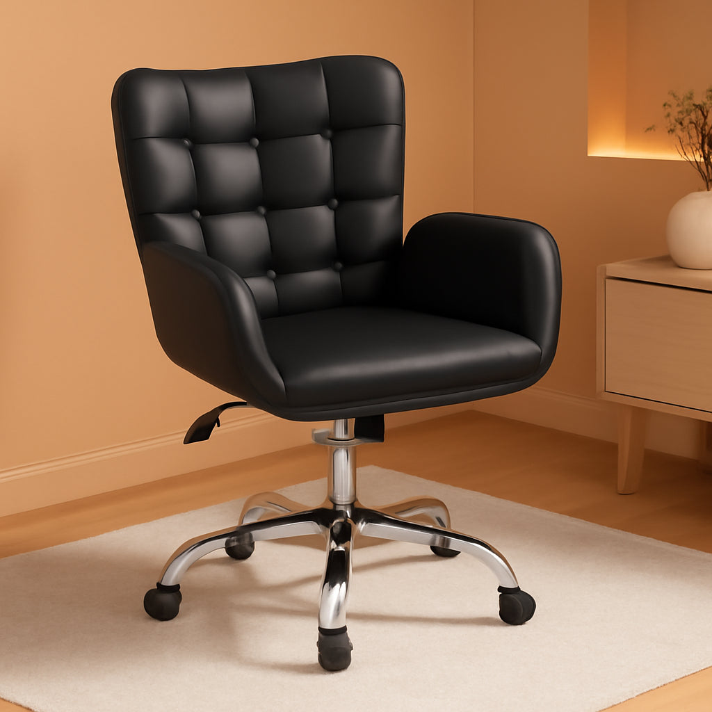 Ergonomic Office Chair 18.7 Inch Wide Seat Black Comfort