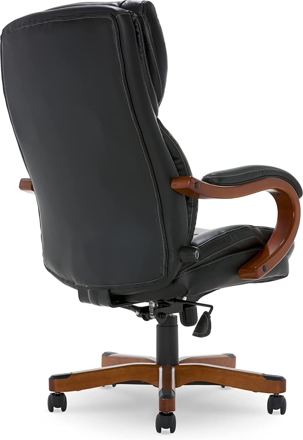 Big And Tall Executive Office Chair With Wood Accents