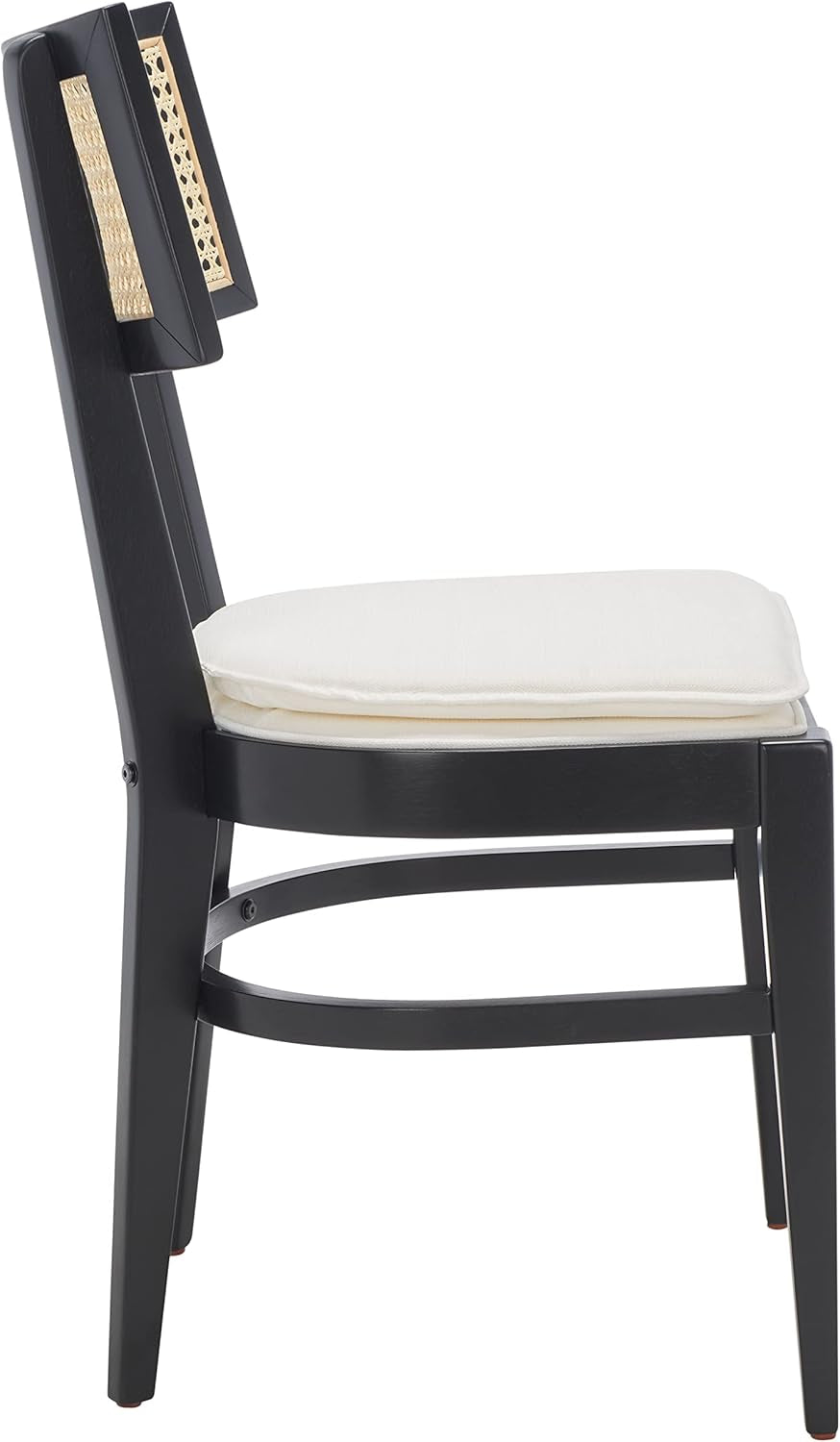 Galway Coastal Dining Chair Black Frame Cane Seat Cushion