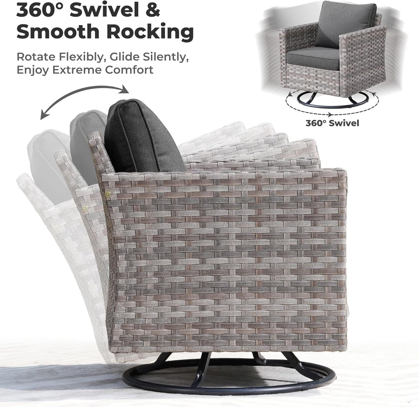 Modern 9 Piece Outdoor Wicker Sectional Sofa Set