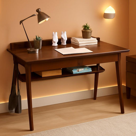 Solid Wood Writing Desk 47 In Walnut Enterprise Edition