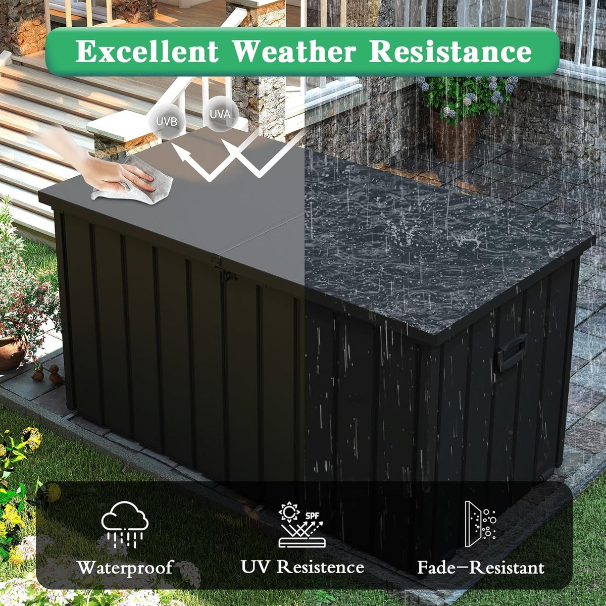 200 Gallon Metal Deck Box with Lockable Lid