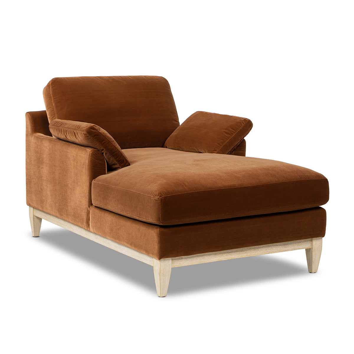 Pasadena Modern Farmhouse Chaise Lounge Chair, Burnt