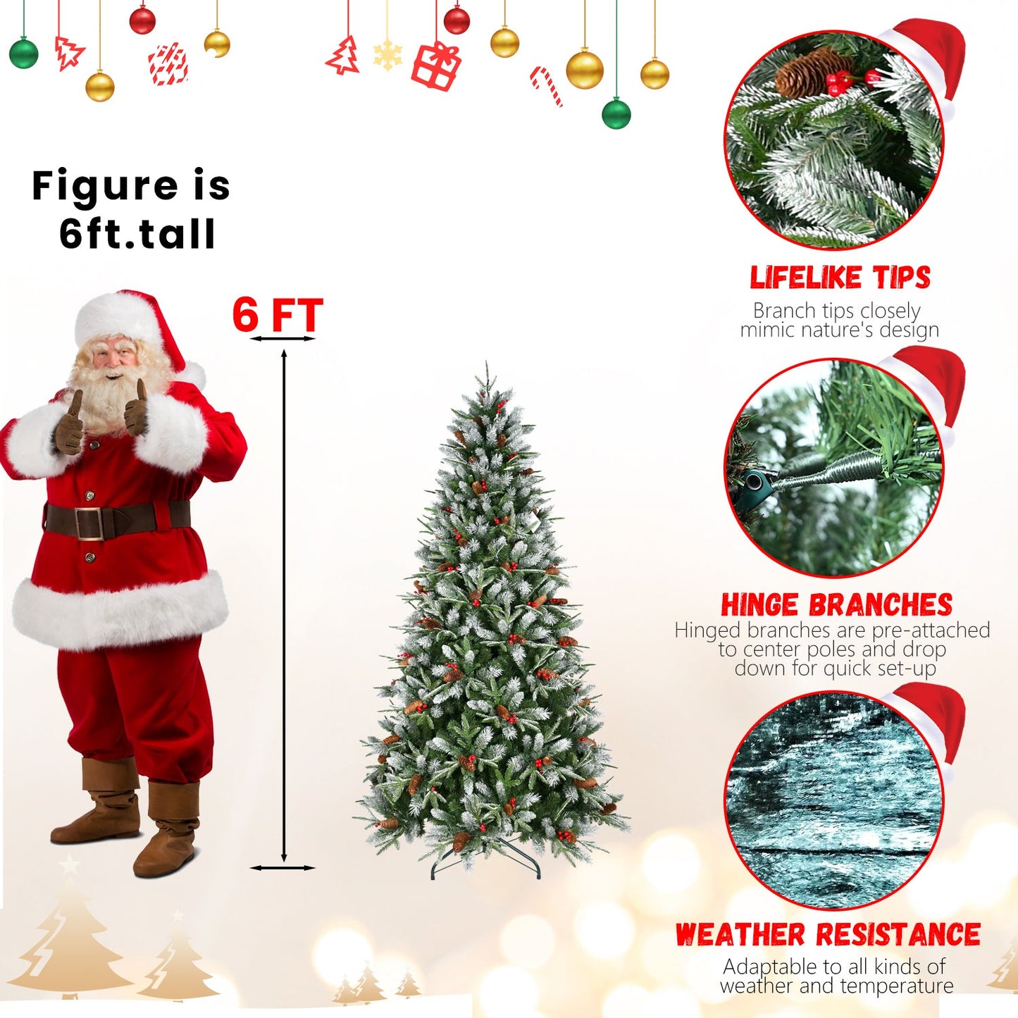5FT Christmas Tree with 1131 Tips