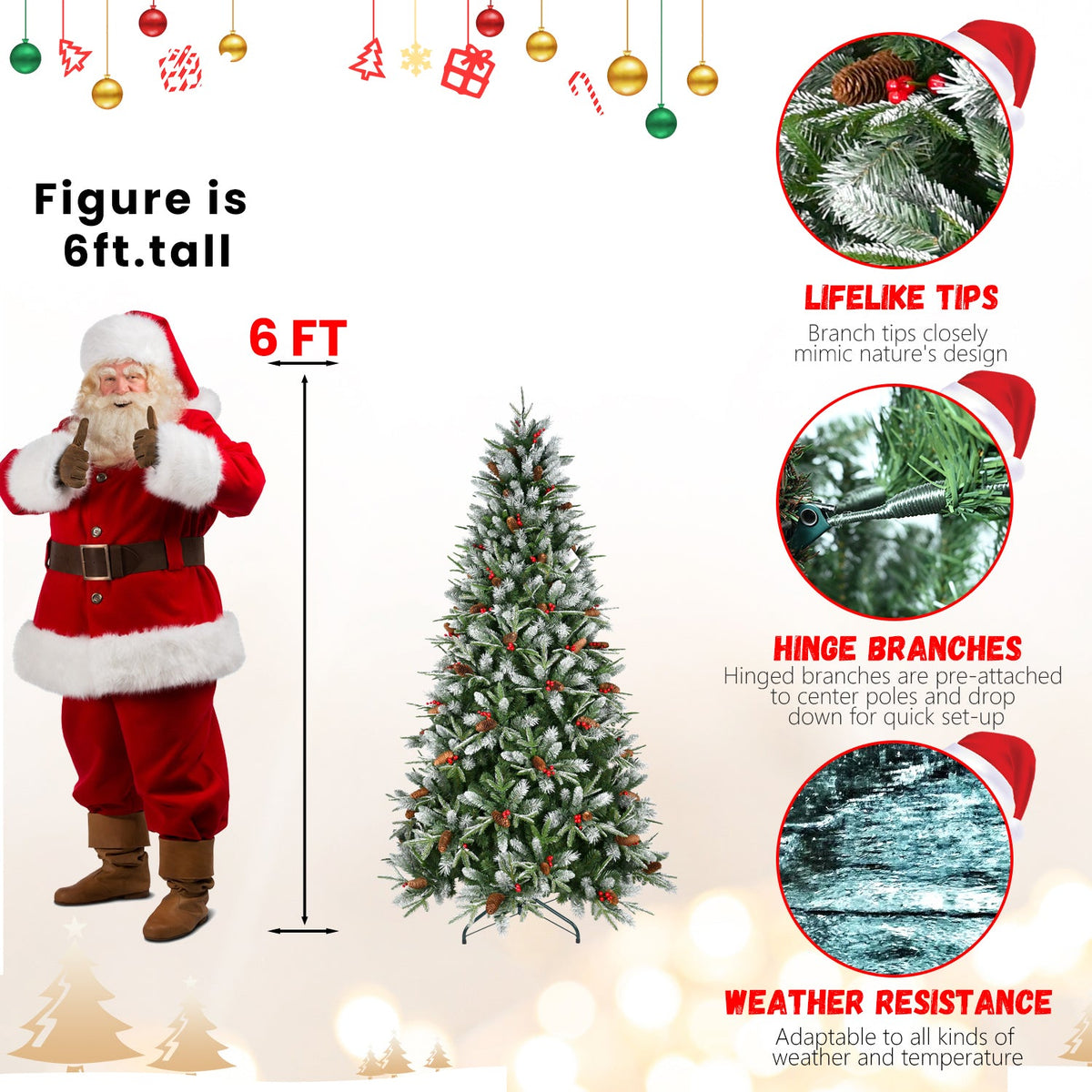8FT Christmas Tree with 2850 Tips