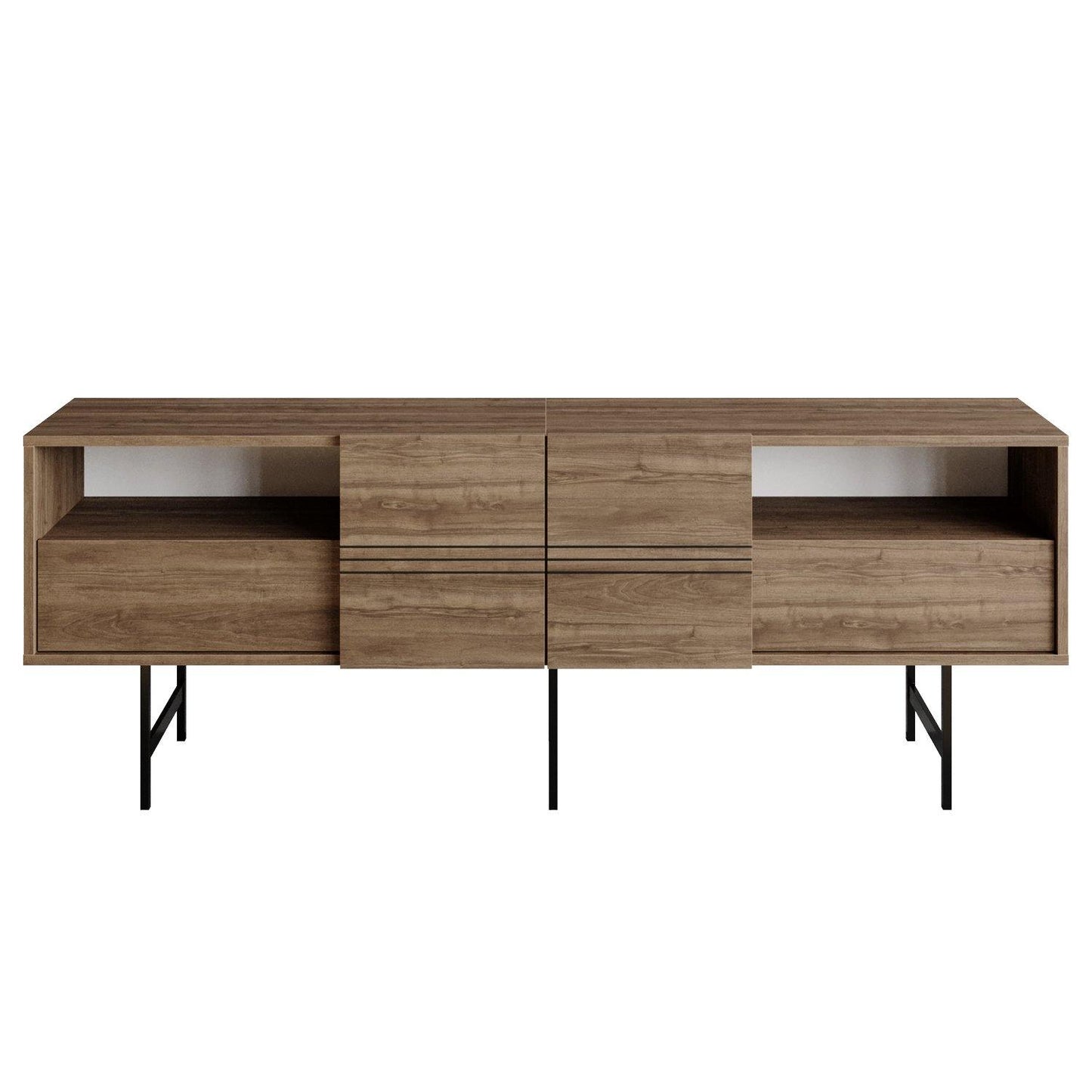 Derin 71" Media Console and TV Stand with Cabinets and Shelves for TVs up to 80"