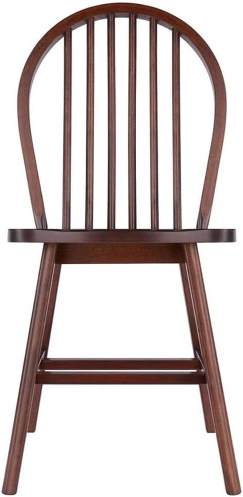 Windsor 2 Piece Solid Wood Dining Chair Set Walnut Finish