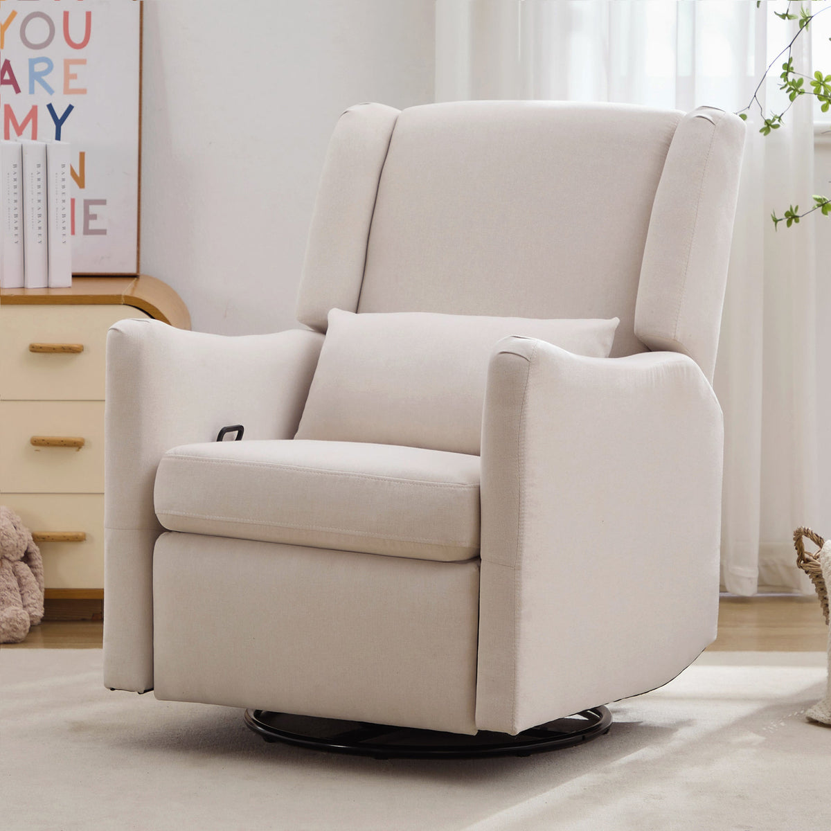 29.5" Wide Wingback Swivel Rocker Recliner Chair
