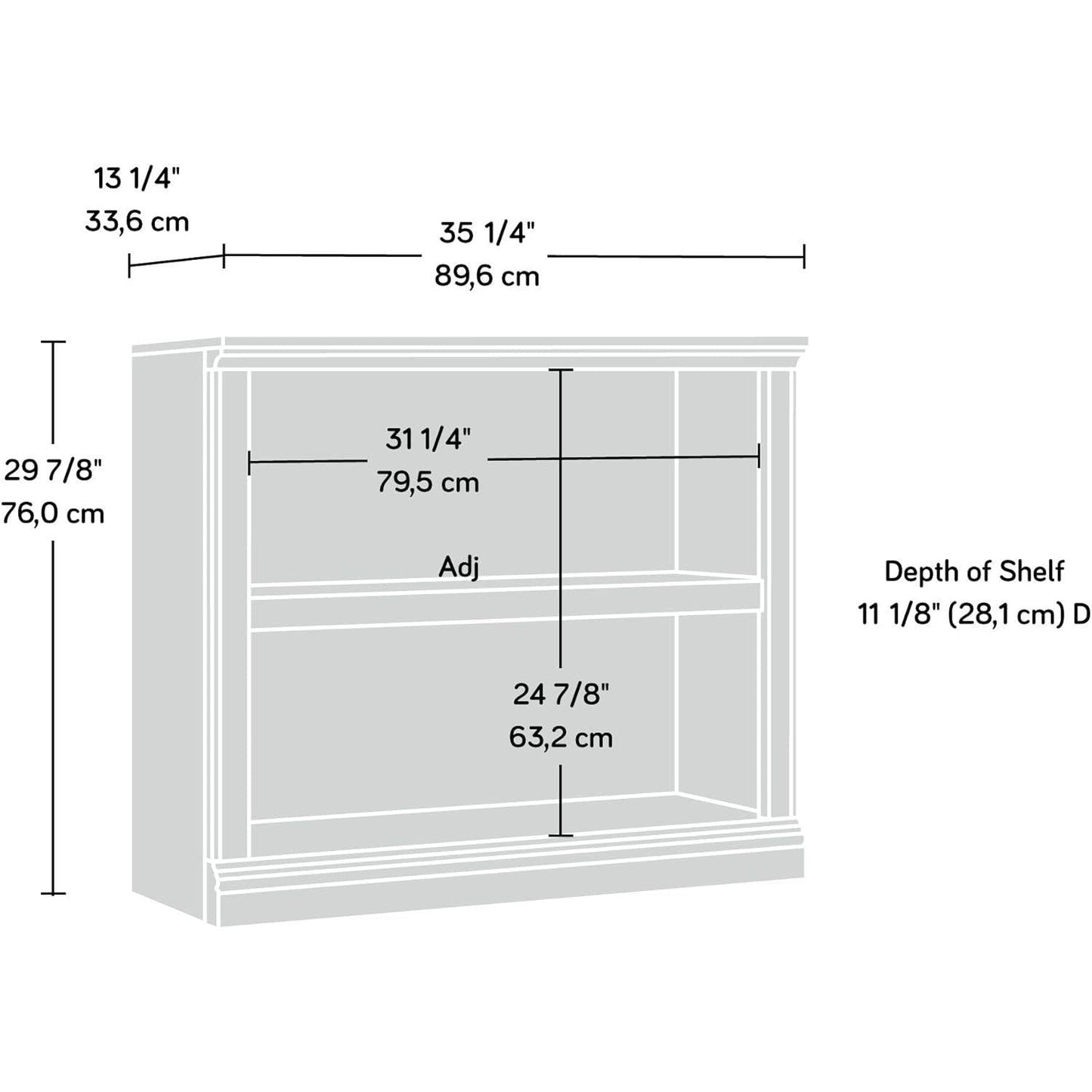 Two Tier Wooden Bookcase With Adjustable Shelf In Oiled Oak For Home Office And Living Room