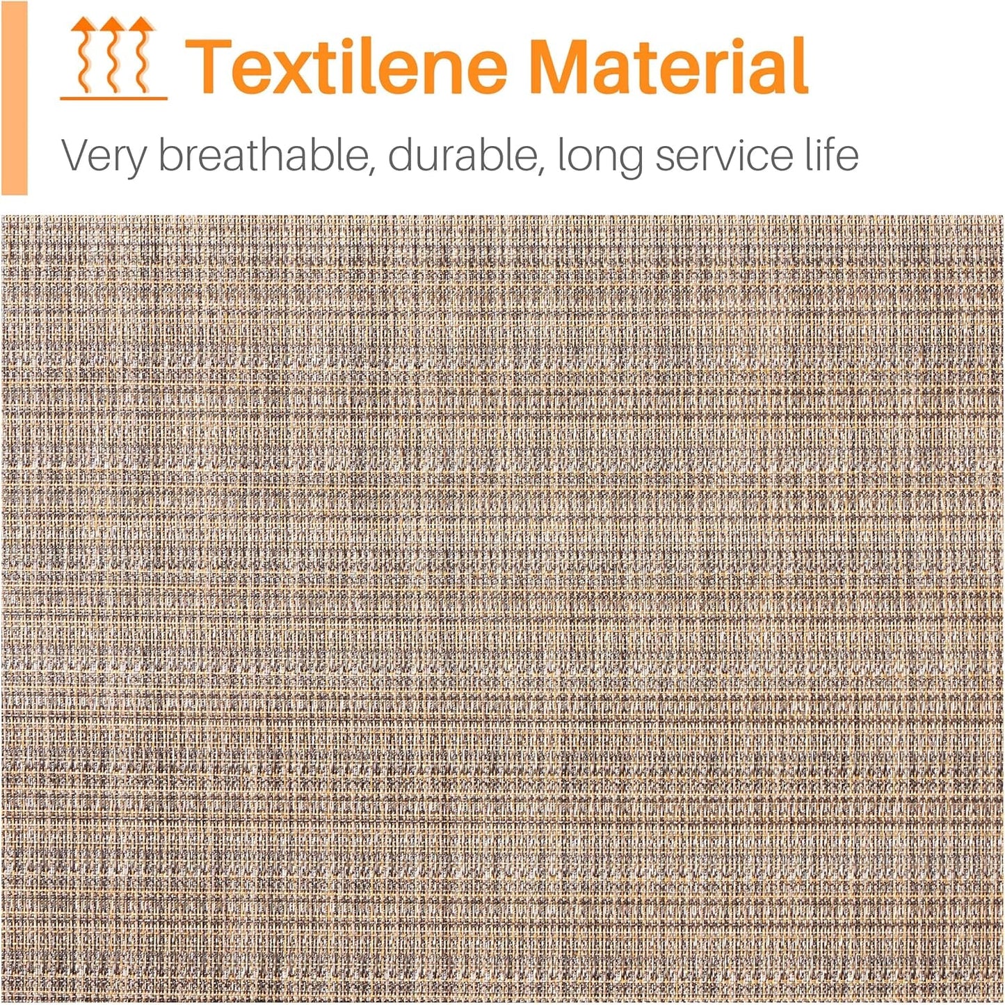 Textilene material showcasing breathability and durability for outdoor swivel barstools set of four.