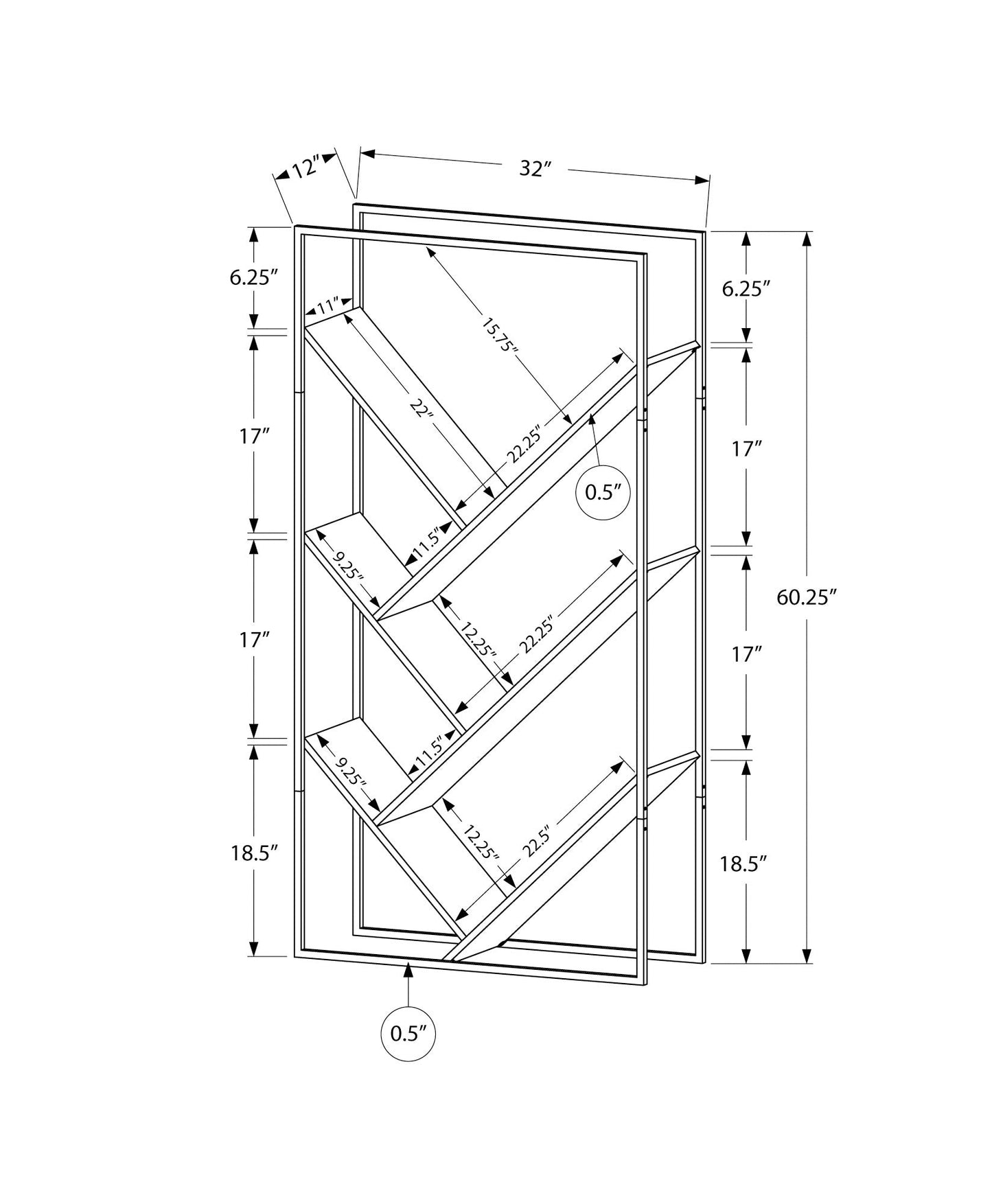 3-Tier Etagere Bookshelf