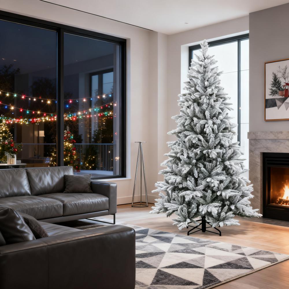 Hinged Artificial Flocked Christmas Tree