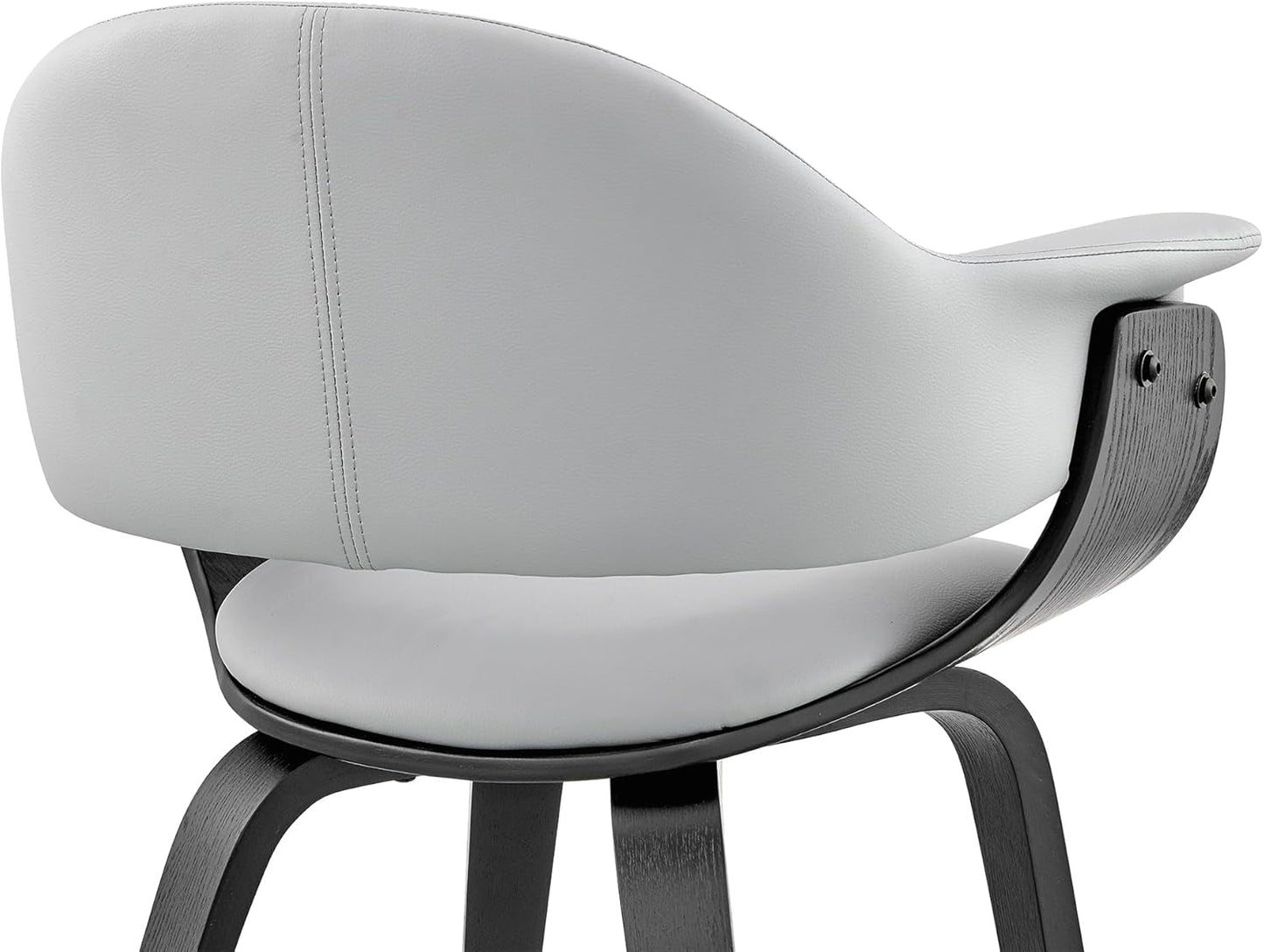 Adalyn Faux Leather Dining Room Accent Chair Gray Black Wood Base