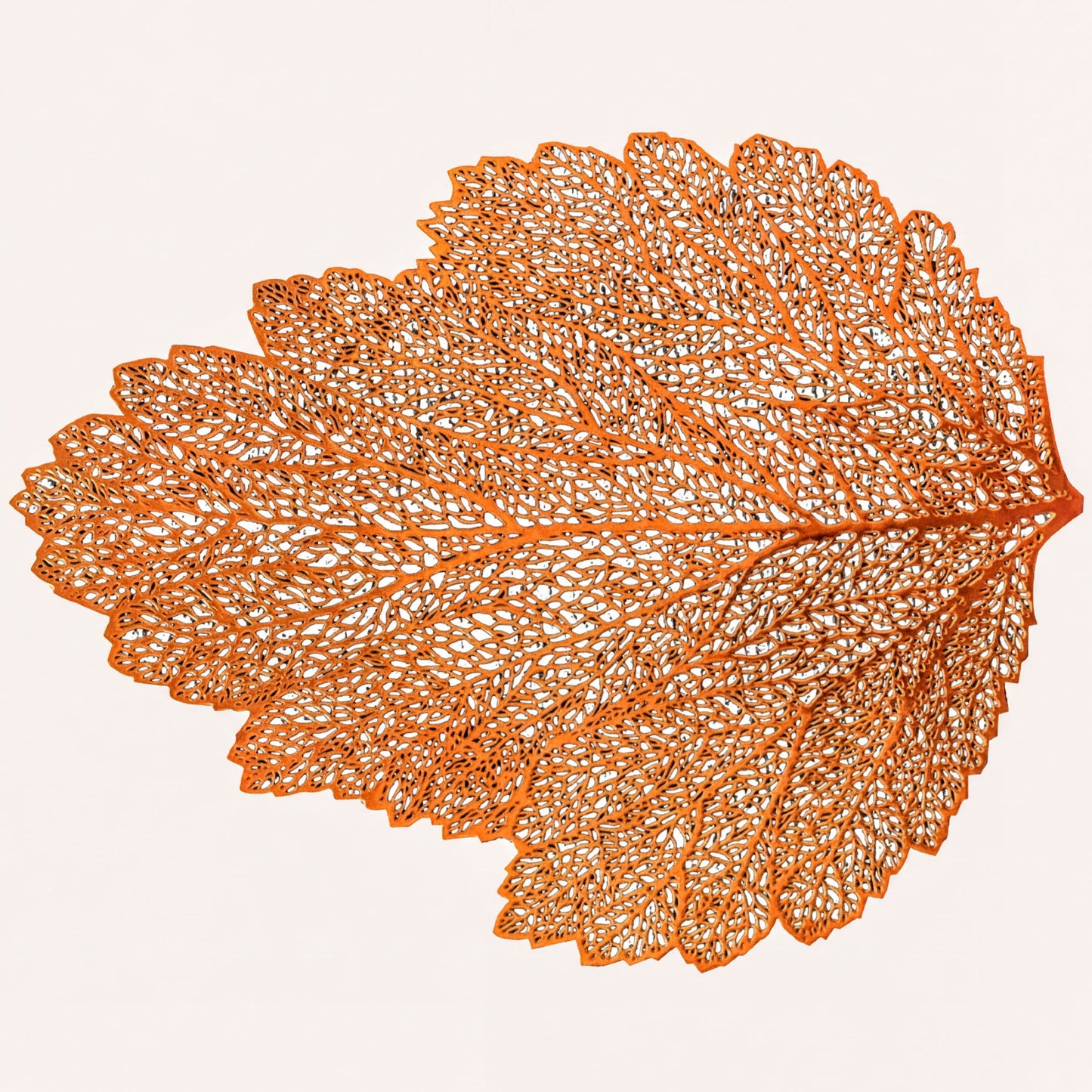 Vinyl Placemats - Rose Gold Leaf Cut Out Set of 6 | Non Slip, Heat Resistant