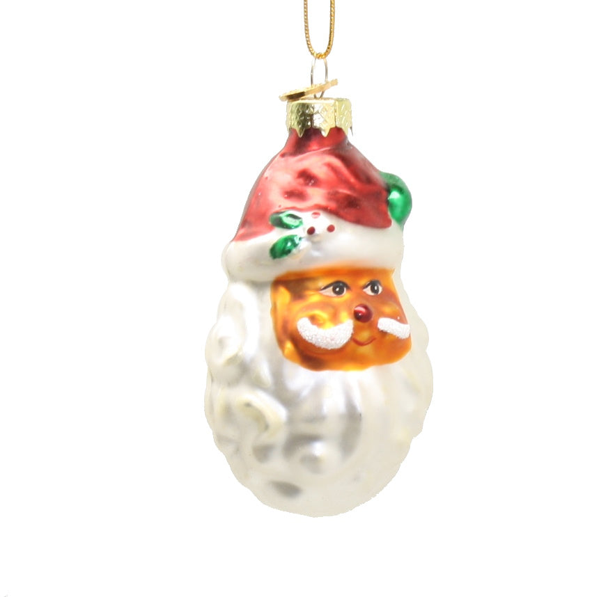 3 Inch Boxed Glass Ornament - Santa - Big Beard