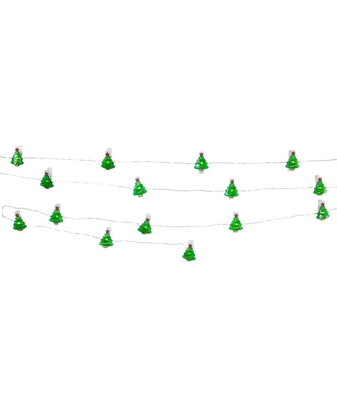 Battery Operated Clip Light set - Christmas Tree