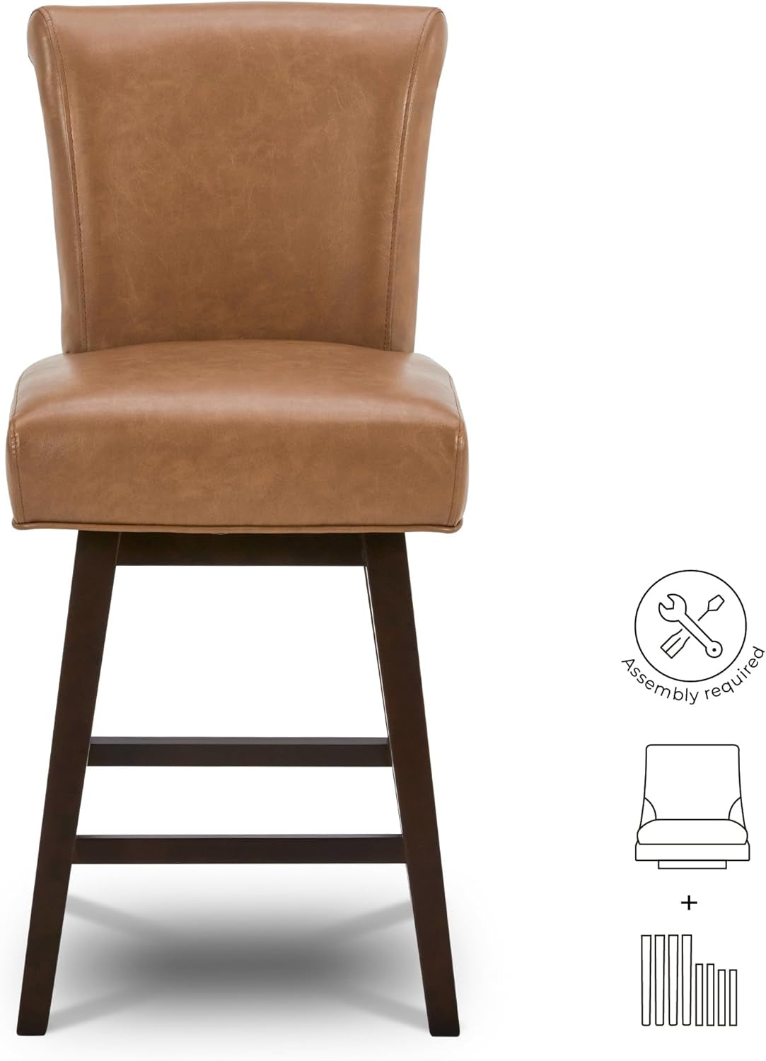 26 Inch Counter Height Swivel Bar Stools Set of 2