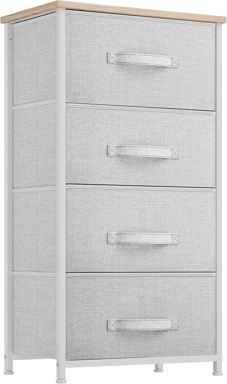 4 Drawer Fabric Dresser Storage Tower With Steel Frame