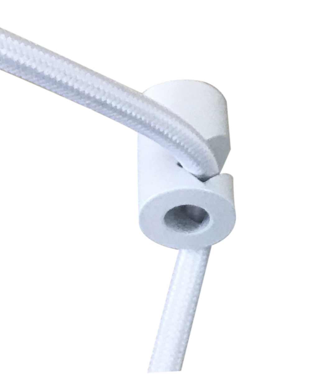 2 Light Swag Plug-In Pendant 16"w Rounded Corner Square Oatmeal Drum Shade with Diffuser, White Cord