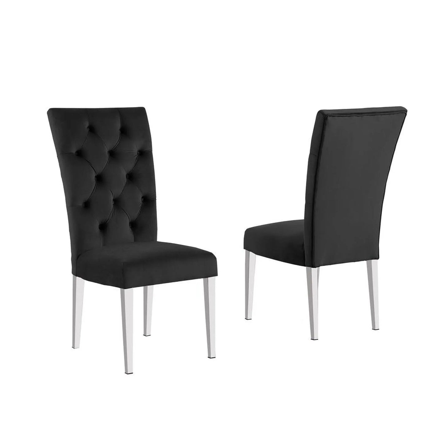 Modern Velvet Upholstered Dining Chair Set of 2