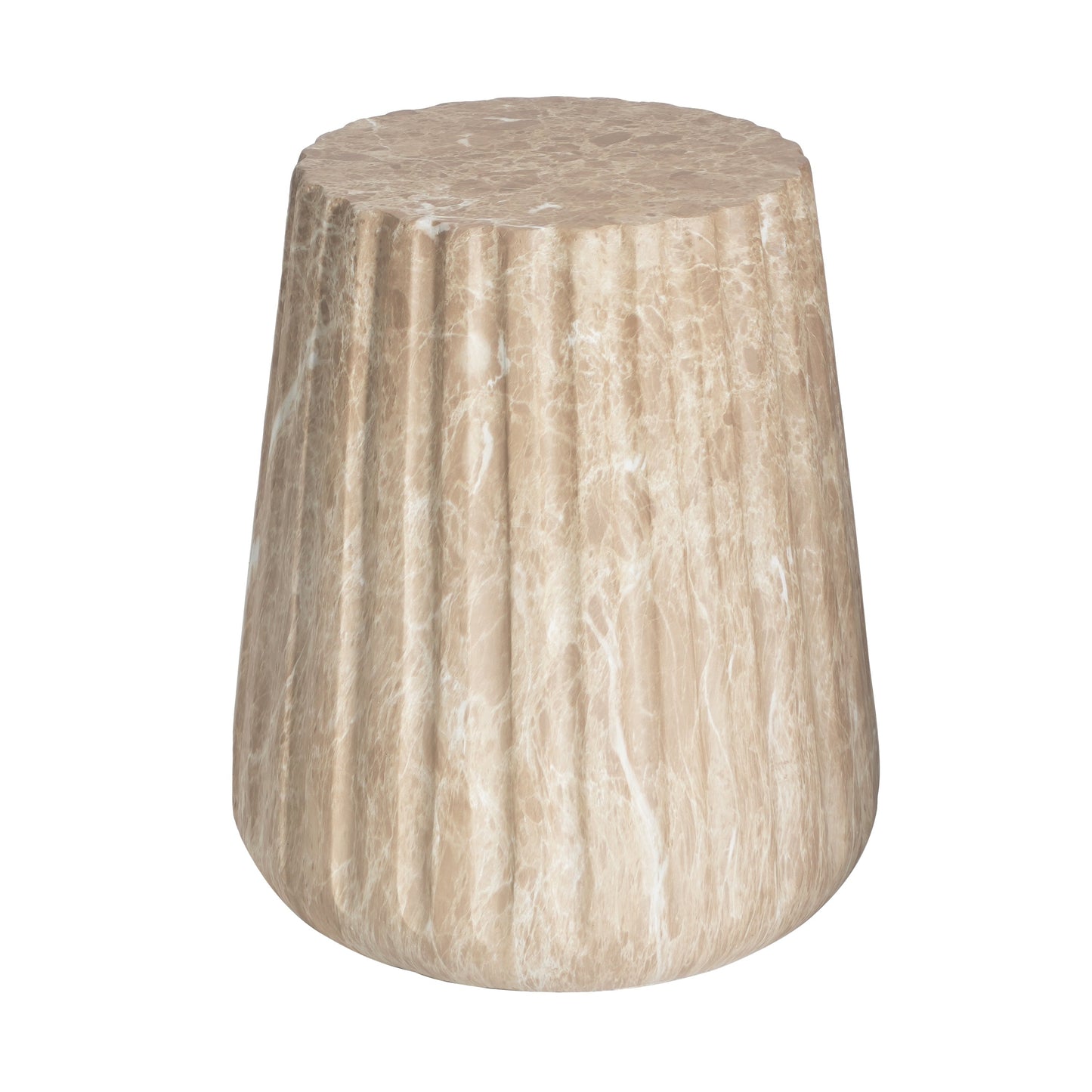 Outdoor Cleme Carved Side Table, Gold End Table