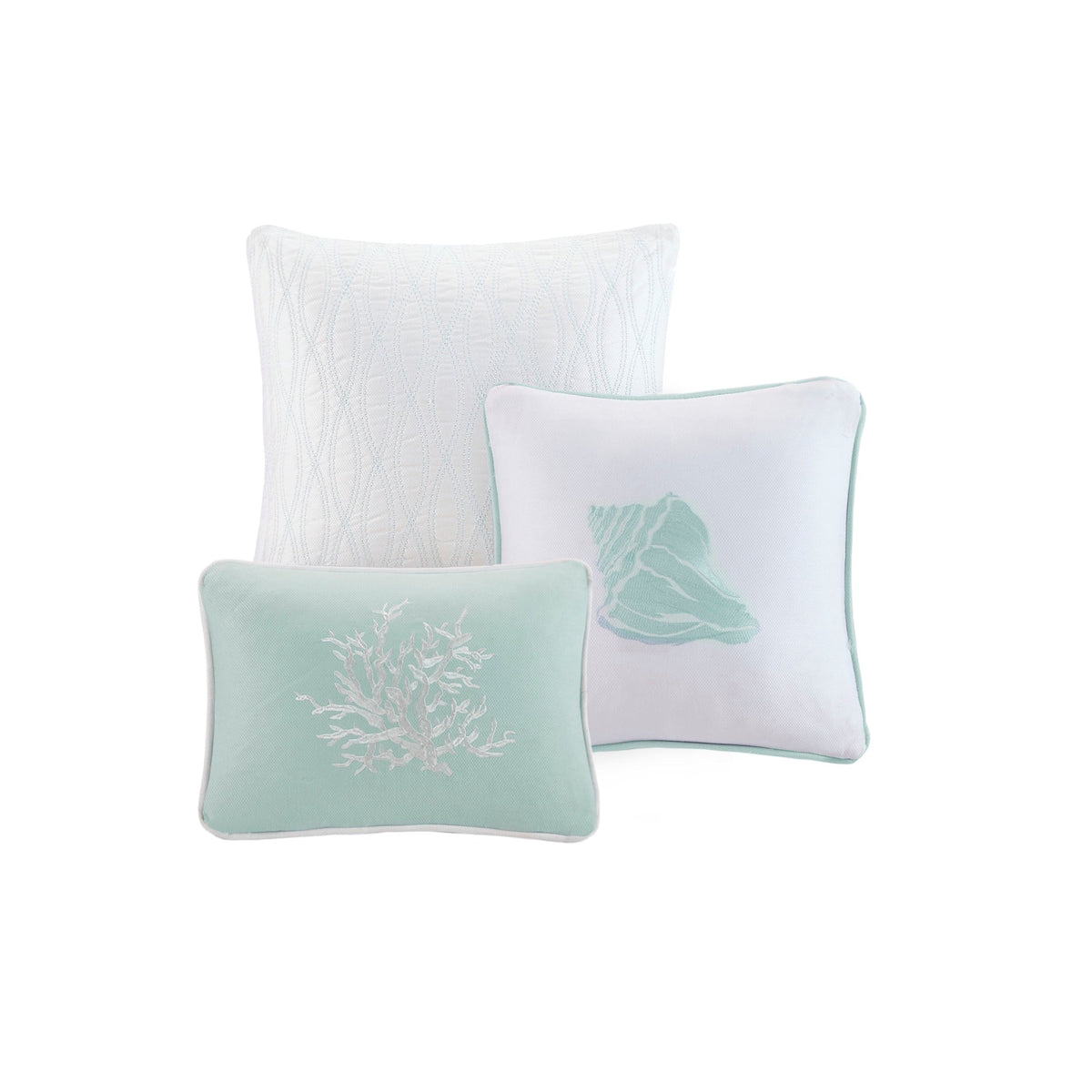 Oversized Cotton Jacquard Comforter Set Aqua Cal King
