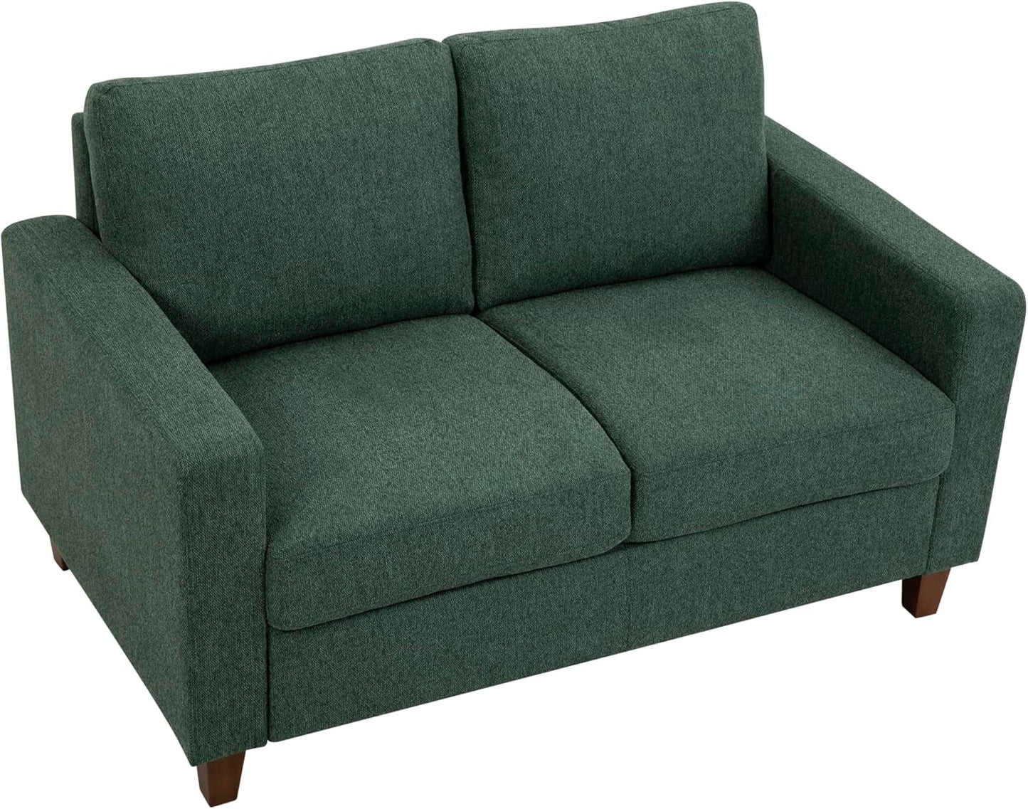 Green Mid Century Modern Couch and Loveseat Set for Small Spaces