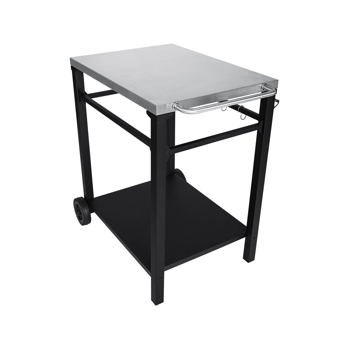 2-Tier Outdoor Grill Cart with Stainless Steel Top