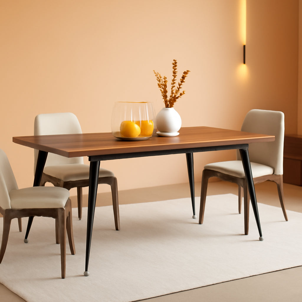 70.9 Inch Dining Table For 6 To 8 With Metal Legs Rustic