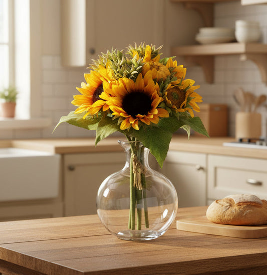 17" Yellow & Gold Sunflower Bouquet