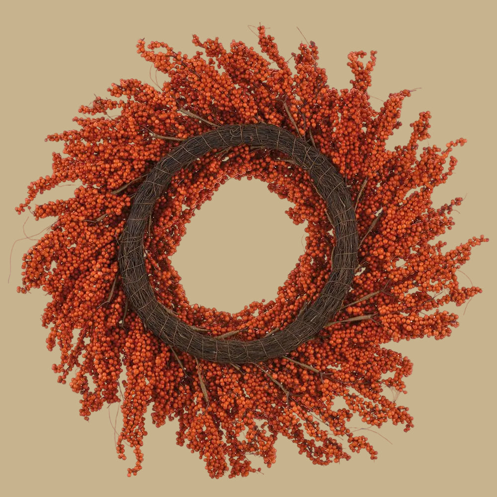 31" Orange Two-Tone Berry Wreath