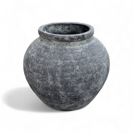 Distressed Charcoal Terracotta Clay Vase