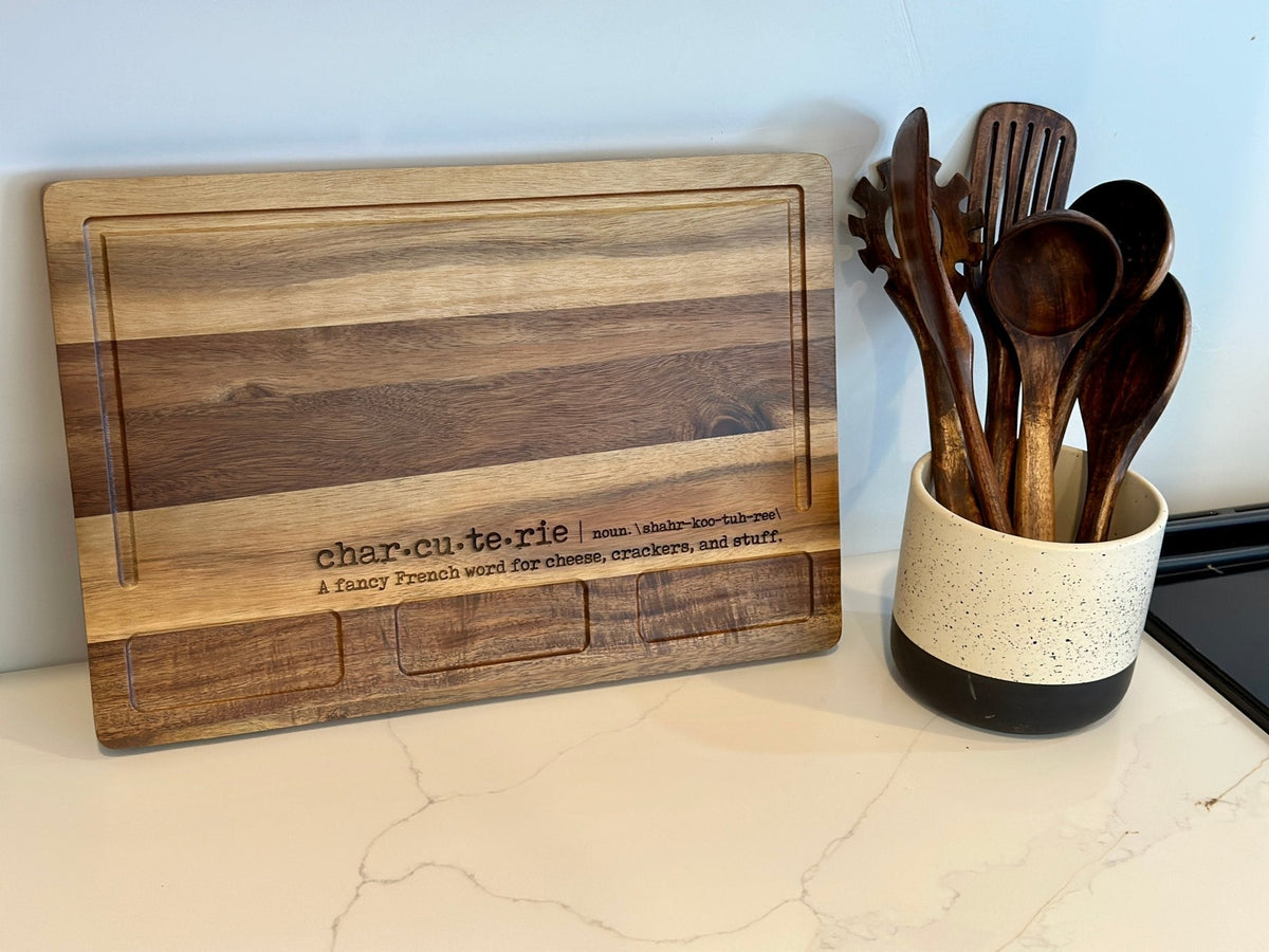 Charcuterie | Cutting Board 3-Compartment | Cheese Board