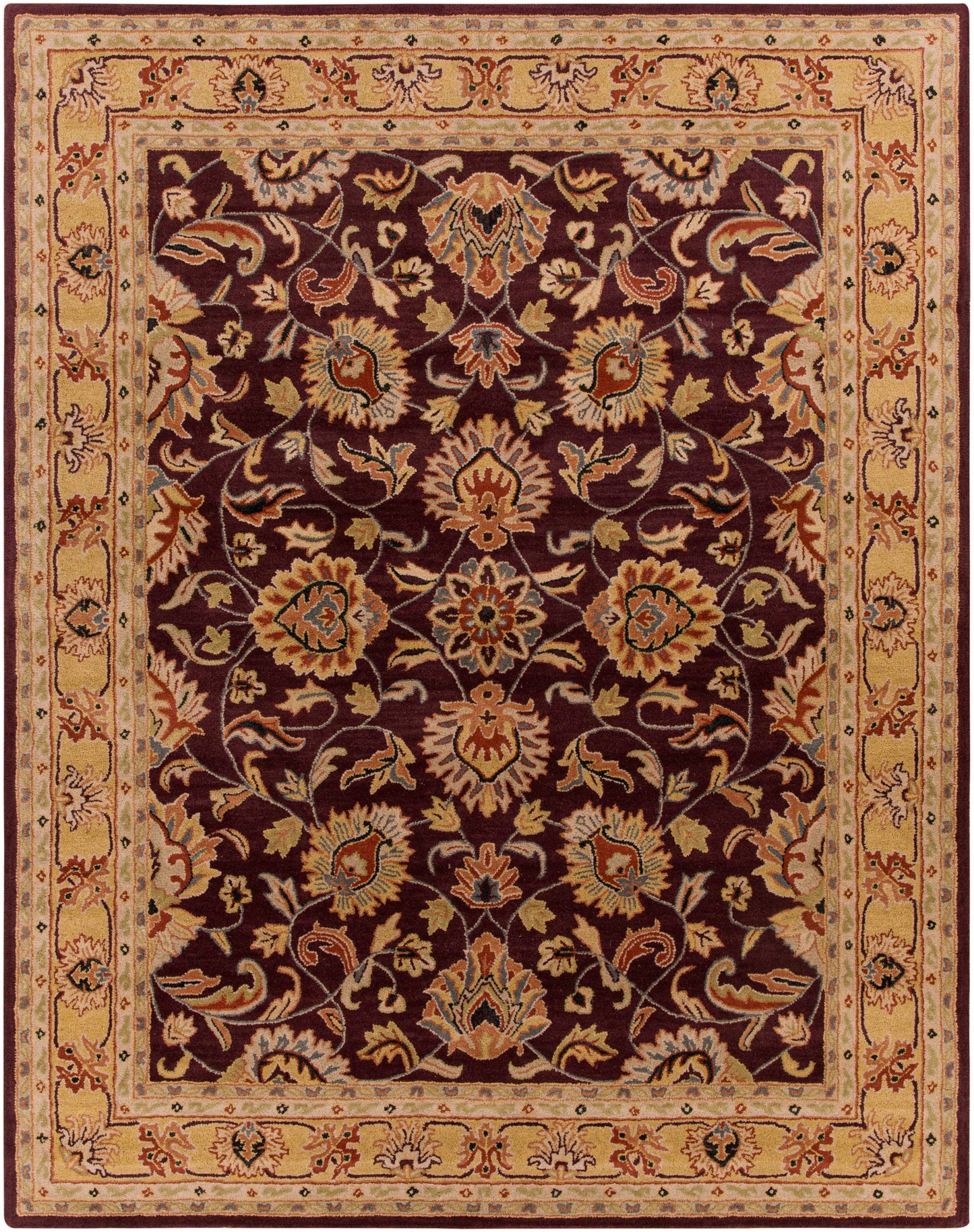 Cherryfield Burgundy 1024 Wool Area Rug