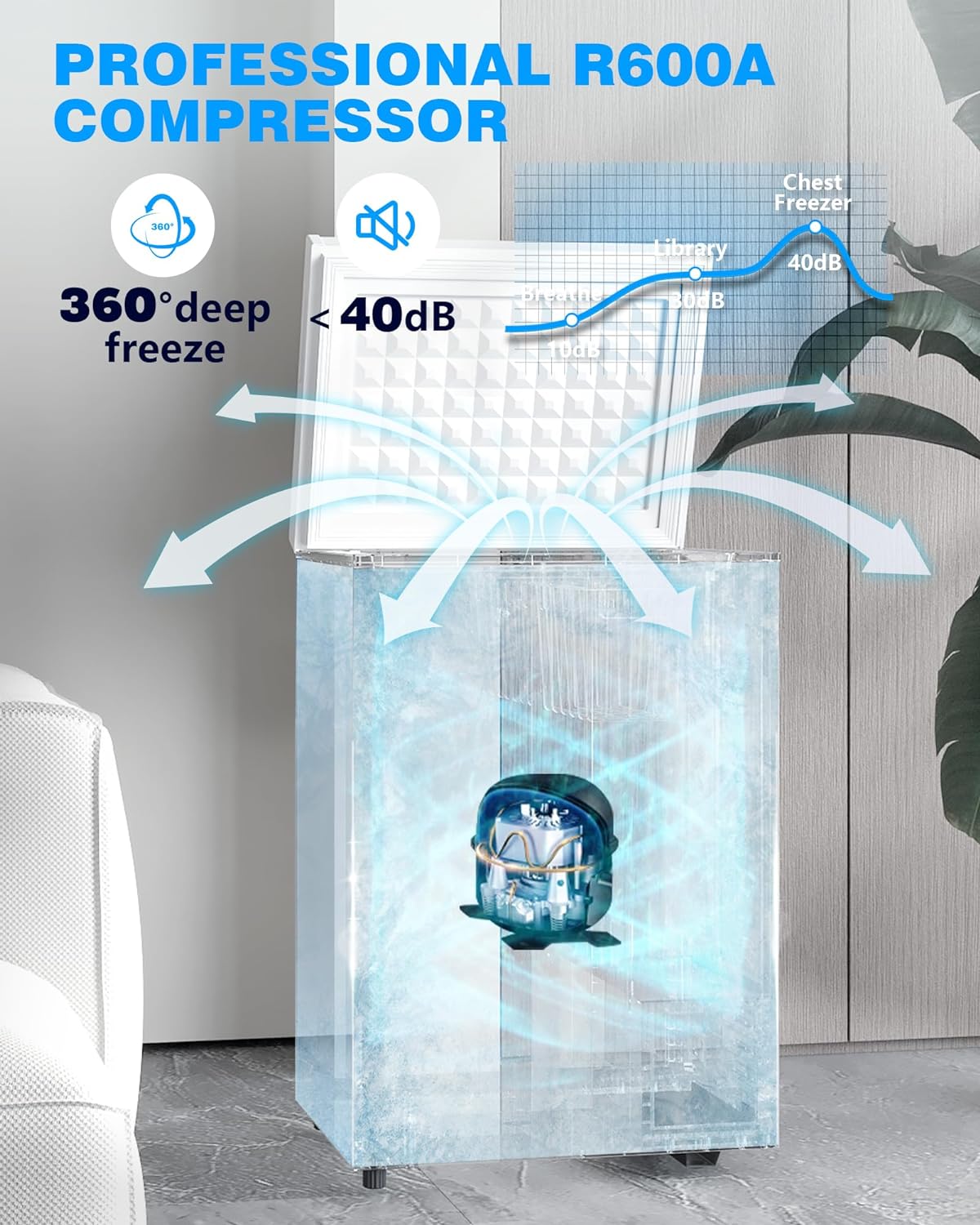 Chest Freezer with Removable Basket