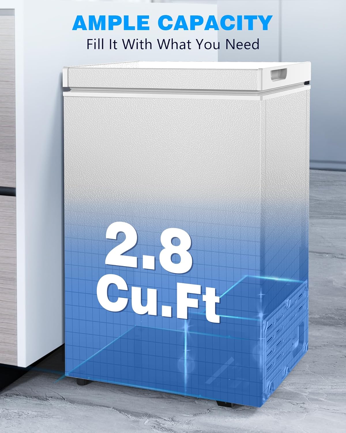 Chest Freezer with Removable Basket